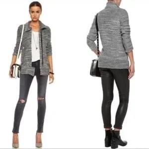 IRO  Ajuma Grey‎ Boucle Sweater Moto Jacket Size 4 New with Tags